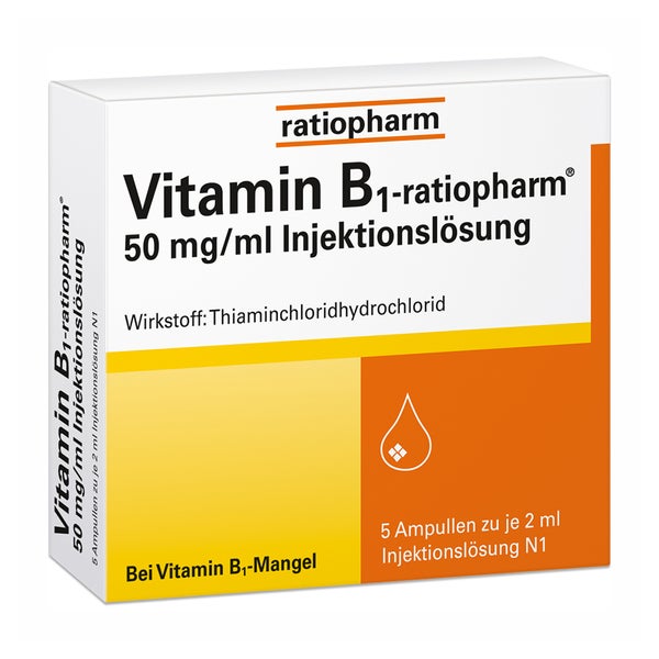 Vitamin B1 ratiopharm 50mg/ml Injektionslösung 5X2 ml