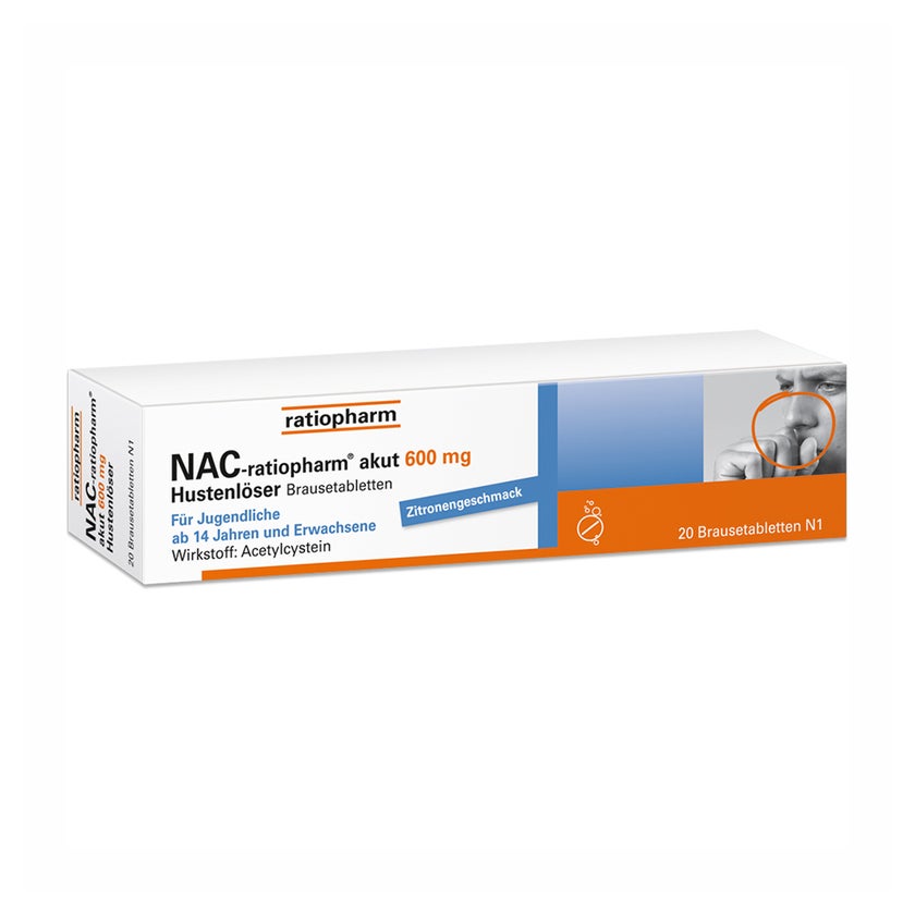 NAC ratiopharm akut 600 mg Hustenlöser Zitronengeschmack 20 St