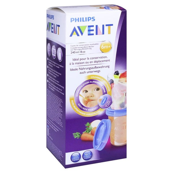 Avent Aufbewahrungsbecher für Babynahrun 5X240 ml