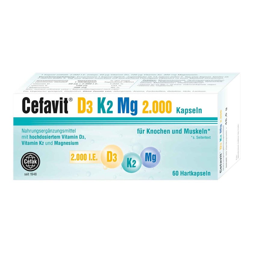 Cefavit® D3 K2 Mg 2.000 Kapseln 60 St