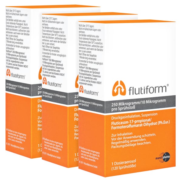 FLUTIFORM 250 µg/10 µg 3x120 Hub Dosieraerosol 3 St