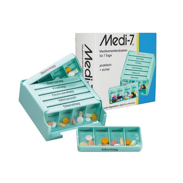 MEDI 7 Medikamentendosierer 7 Tage türkis 1 St
