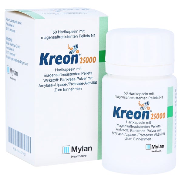 Kreon 25.000 Hartkps.m.magensaftr.überz. 50 St