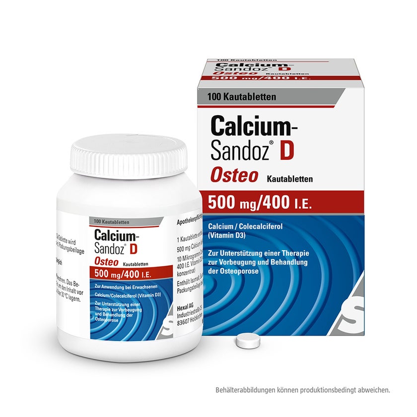 Calcium Sandoz D Osteo 500 mg/400 I.E. 100 St