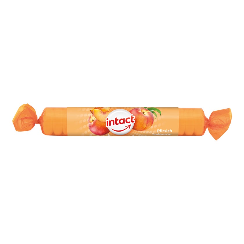 Intact Traubenzucker Rolle Pfirsich 40 g