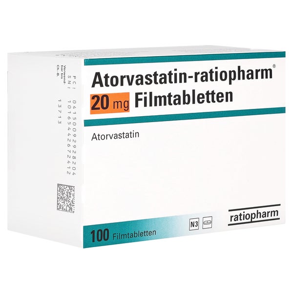 ATORVASTATIN-ratiopharm 20 mg Filmtabletten 100 St