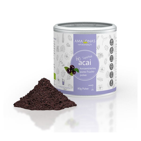 Amazonas Acai Bio 100% pur, natürliche Antioxidantien 80 g