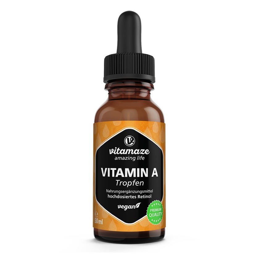 Vitamin A 500 µg hochdosiert vegan Tropfen 50 ml