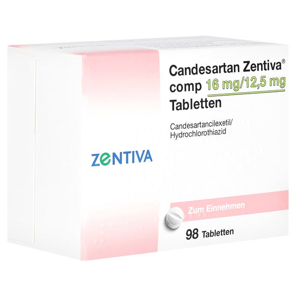 CANDESARTAN Zentiva comp 16 mg/12,5 mg Tabletten 98 St