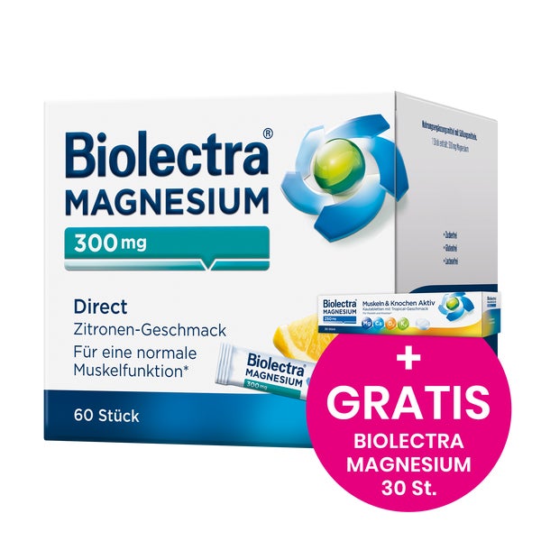 Biolectra Magnesium 300 mg Direct Zitron 60 St