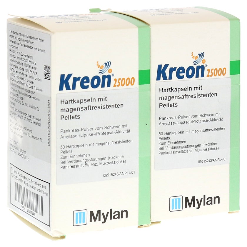 Kreon 25.000 Hartkps.m.magensaftr.überz. - Reimport 100 St