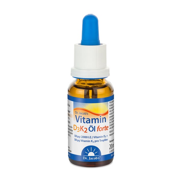 Dr. Jacob's Vitamin D3K2 Öl forte 2000 IE D3+K2 hochdosiert 20 ml