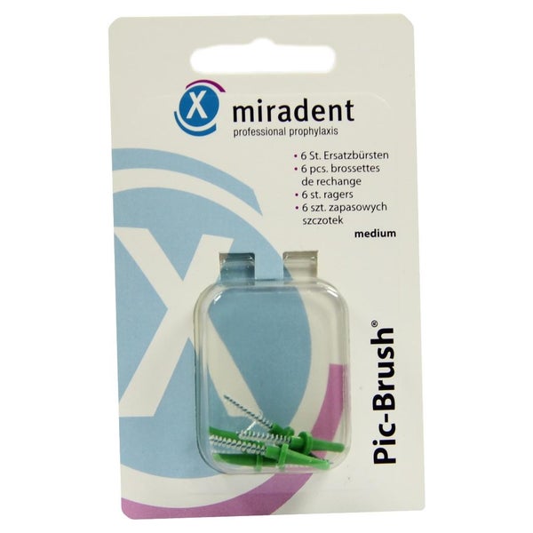 Miradent Interdentalbürsten Pic-Brush Ersatzbürsten medium grün 6 St
