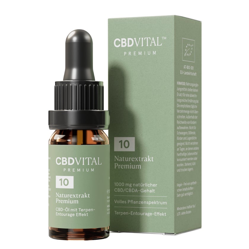 CBD VITAL Bio CBD Öl 10% Naturextrakt Premium Hanf-Tropfen 10 ml