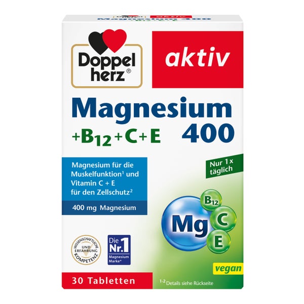 Doppelherz Magnesium 400+B12+C+E 30 St