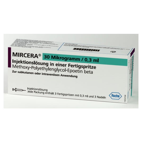 MIRCERA 30 Mikrogramm/0,3 ml Inj.-Lsg.i.e.F.-Sp. 3 St