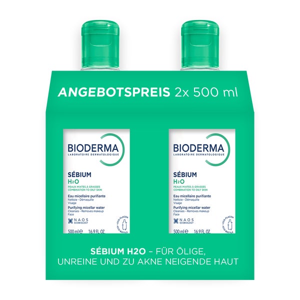 BIODERMA Sébium H2O Mizellenwasser - Duopack 2X500 ml