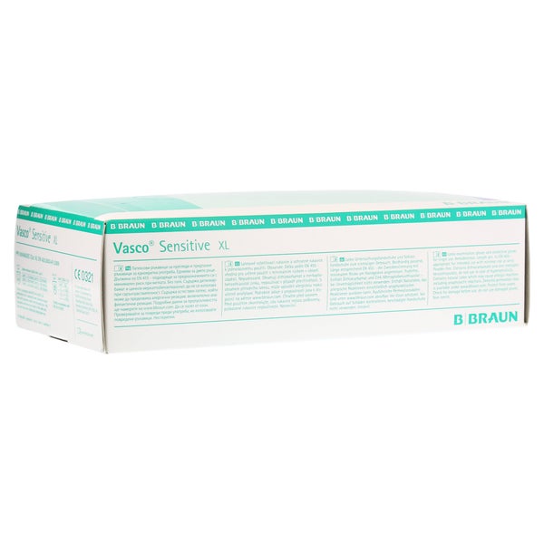 B. Braun Vasco Sensitive Untersuchungshandschuhe puderfrei Naturlatex 100 Stück - 9-10 extra groß 90 St