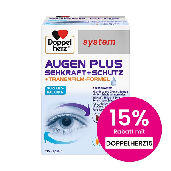 Doppelherz system Augen Plus Sehkraft + Schutz + Tränenfilm-Formel 120 St