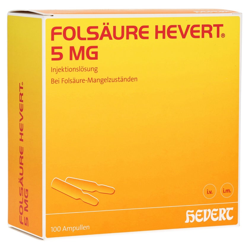 Folsäure Hevert 5 mg Ampullen 100X2 ml