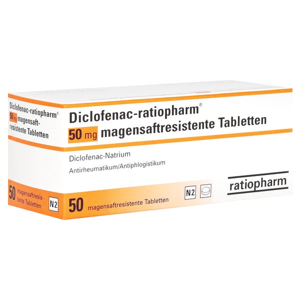 DICLOFENAC-ratiopharm 50 mg magensaftres.Tabl. 50 St