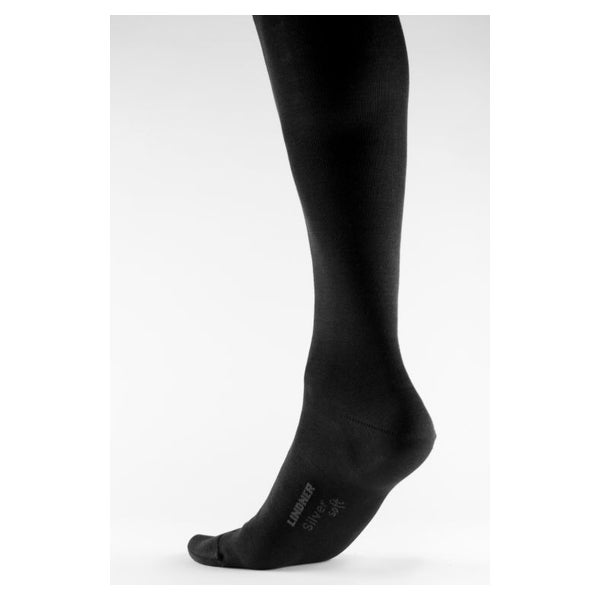 LINDNER® Silversoft® - Diabetikersocken Kniestrümpfe, Schwarz, Gr. 35 - 37 2 St