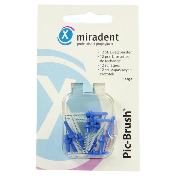 Miradent Interdentalbürsten Pic-Brush Ersatzbürsten large blau 12 St