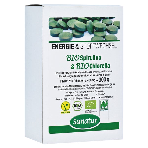 Biospirulina & Biochlorella 2in1 Tablett 750 St
