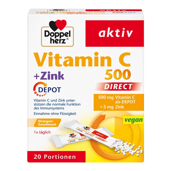 Doppelherz aktiv Vitamin C 500 Direkt + Zink Depot 20 St