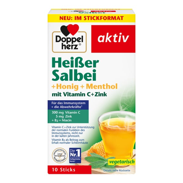 Doppelherz Heißer Salbei + Honig + Menthol mit Vitamin C + Zink 10 St