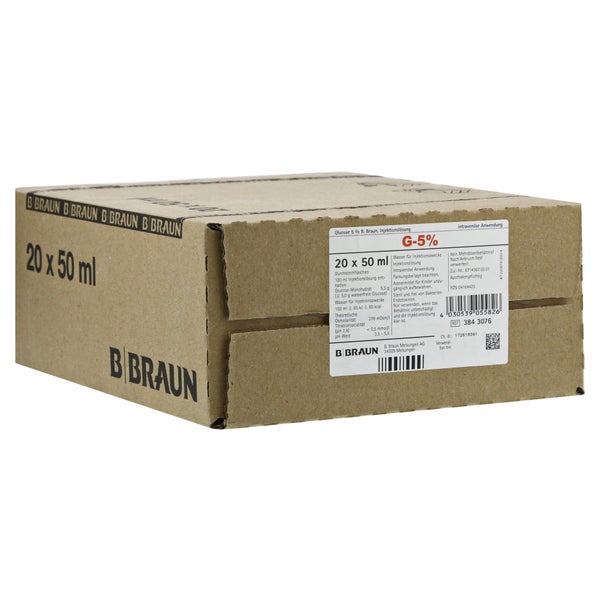 Glucose 5% B.braun Injektionslösung 20X50 ml