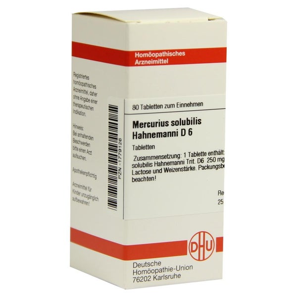 Mercurius Solubilis Hahnemanni D 6 Table 80 St