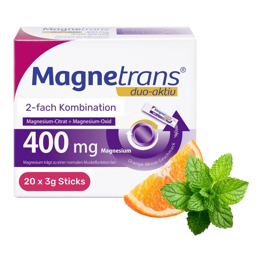 Magnetrans duo-aktiv 400mg Magnesium Direktgranulat-Sticks 20 St