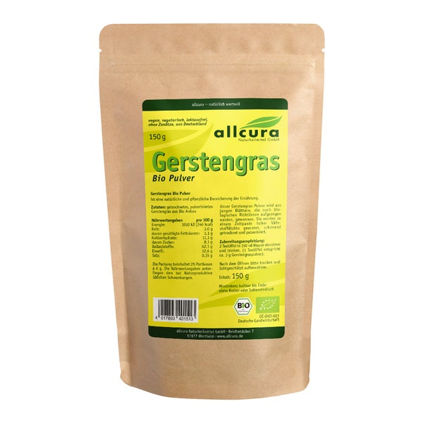allcura Bio Gerstengras Pulver 150 g