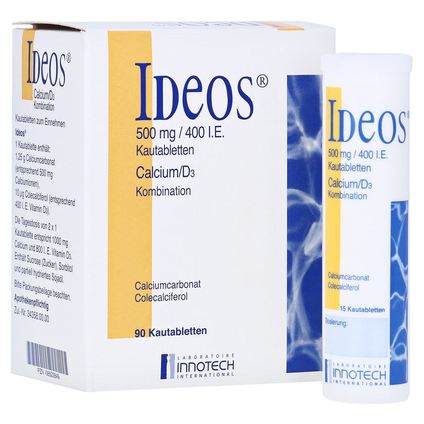 Ideos 500 Mg/400 I.E. Kautabletten 90 St