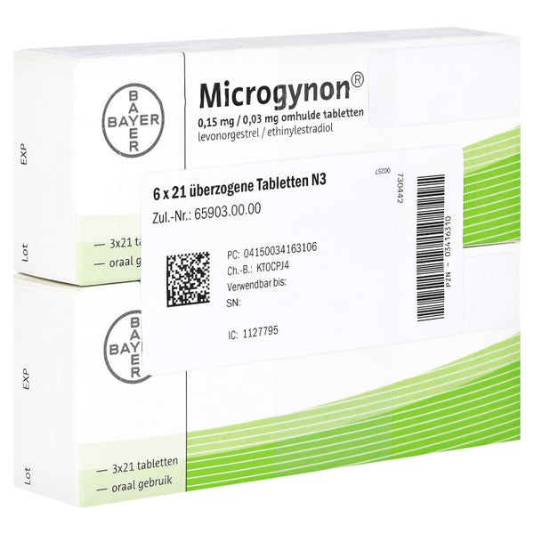 Microgynon 21 Überzogene Tabletten 6X21 St