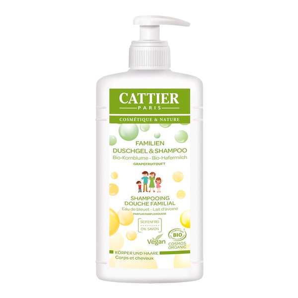 CATTIER Familien Duschgel & Shampoo - Joghurt-Extrakt & Kornblumenwasser 500 ml