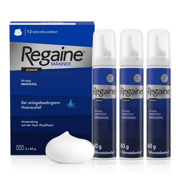 Regaine Männer Schaum mit Minoxidil 3X60 ml