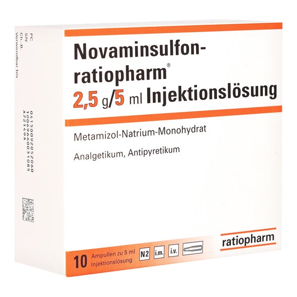 NOVAMINSULFON-ratiopharm 2,5 g/5 ml Inj.-Lsg.Amp. 10 St