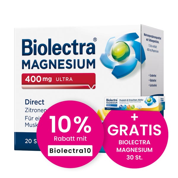 Biolectra Magnesium 400 mg ultra Direct Zitrone 20 St