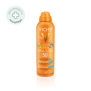 Produktabbildung: Vichy Idéal Soleil Anti-Sand Kinderspray LSF 50+ für Gesicht und Körper 200 ml