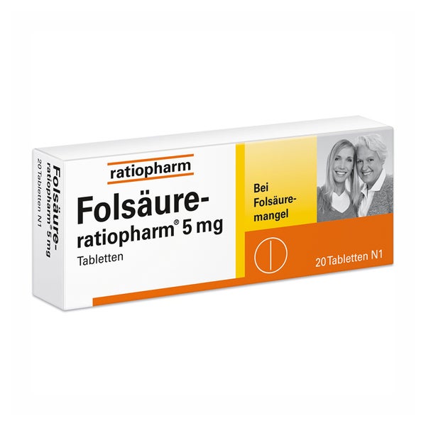 Folsäure Ratiopharm 5 mg Tabletten 20 St