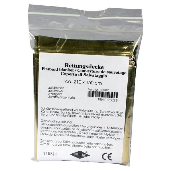 Rettungsdecke KFZ 160x210 cm gold/silber 1 St