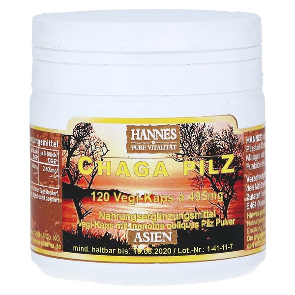 Chaga PILZ Inonotus obliquus Vegi-Kaps 120 St