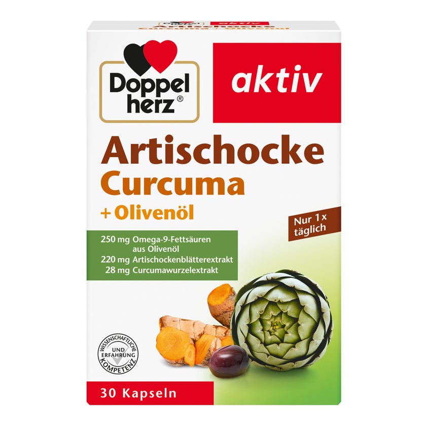 Doppelherz aktiv Artischocke + Olivenöl + Curcuma 30 St