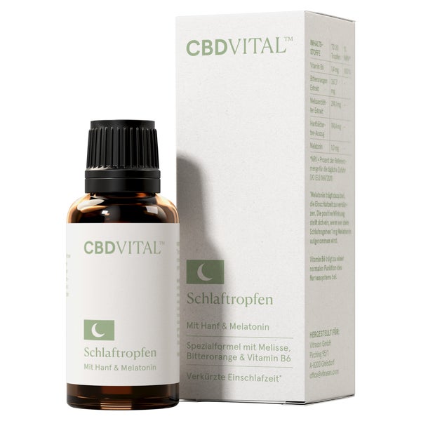 CBD VITAL Schlaftropfen mit Hanf und Melatonin 30 ml