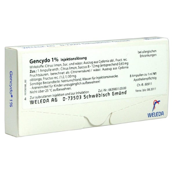 Gencydo 1% Injektionslösung 8 St