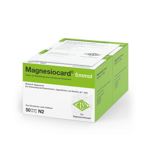 Magnesiocard 5 mmol Plv.z.Her.e.Lsg.z.Ei 100 St