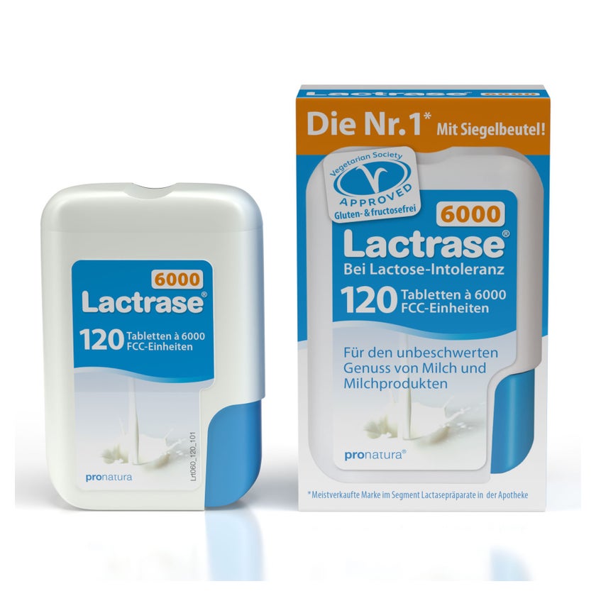 Lactrase 6.000 FCC Laktase Tabletten im Klickspender 120 St