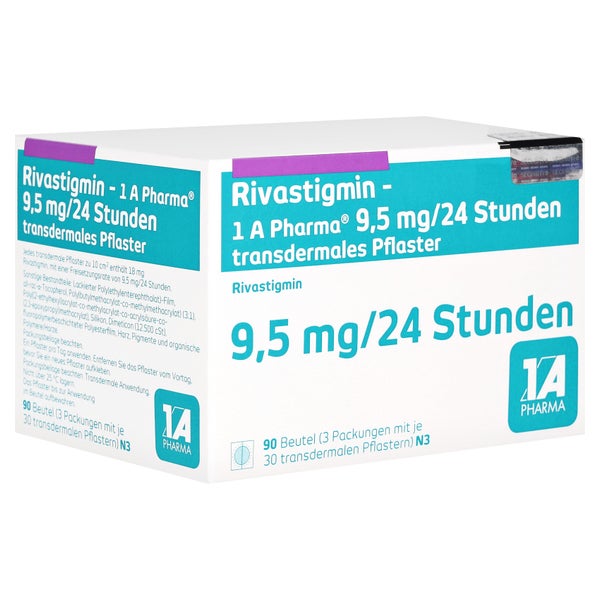 RIVASTIGMIN-1A Pharma 9,5 mg/24 Std. transd.Pfl. 90 St